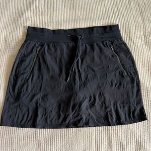 Athleta Womens‎ 10 Black Active Skort Drawstring Zip Pocket Golf Tennis Running